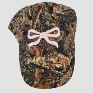 PacSun Camo Pink Bow Baseball Cap Olive Camouflage Adjustable Hat One Size New